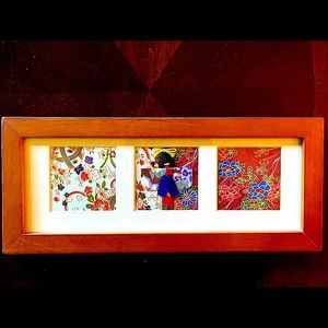 Milano classic mat picture frame NWT w/3x3” sections 14 1/2” X 5 3/4” wood frame